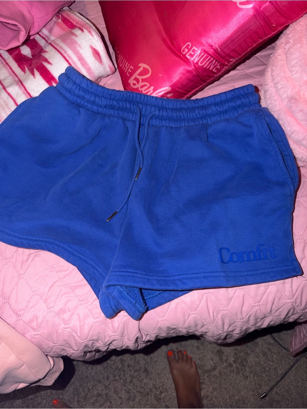 Comfrt Women's Large Royal Blue Athletic Fleece Shorts